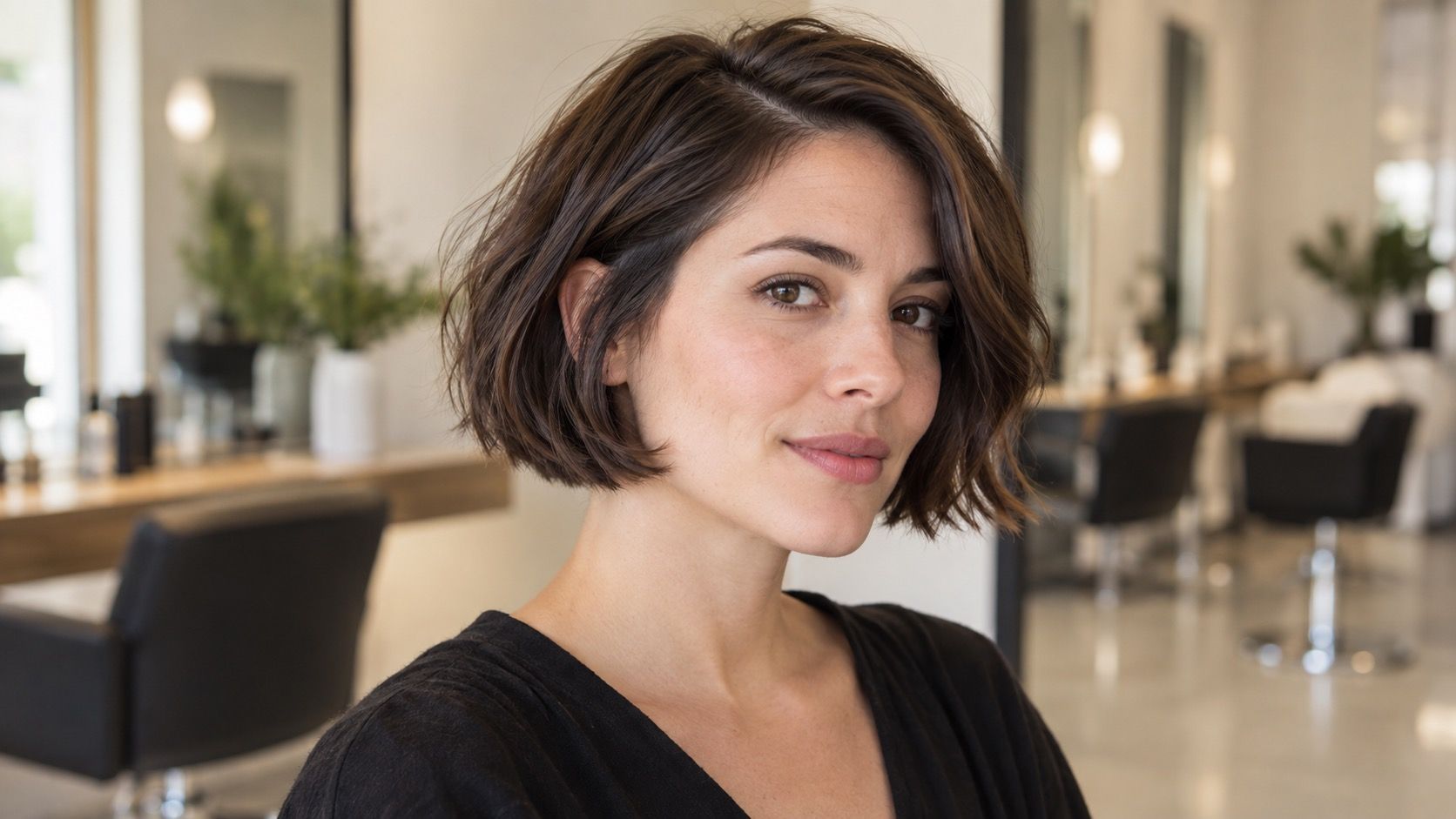 Bob haircut try on length comparison